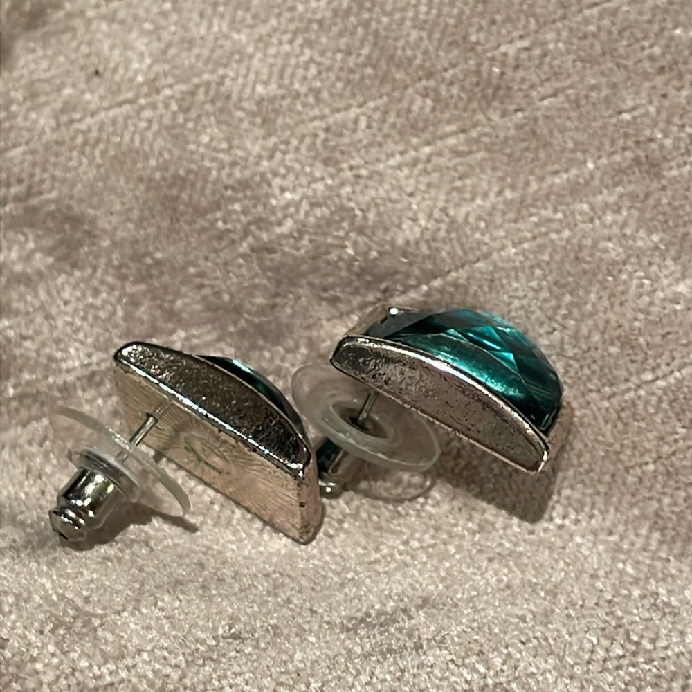 Midnight Prism Earrings Silver Rectangular Colorf… - image 5